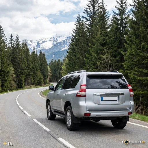 Famille et SUV en vacances — illustration générée par IA