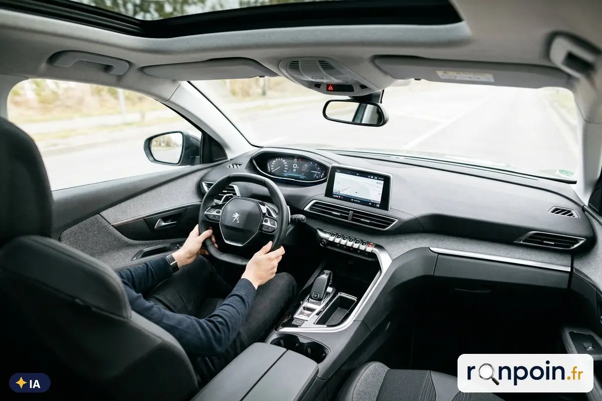 i-Cockpit d'un Peugeot 3008 II — illustration générée par IA